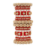 Traditional Rajwadi Chura with Pacheli Kada | Rajasthani Bridal Bangles Set | Indian Wedding Jewelry - Libasaa.com