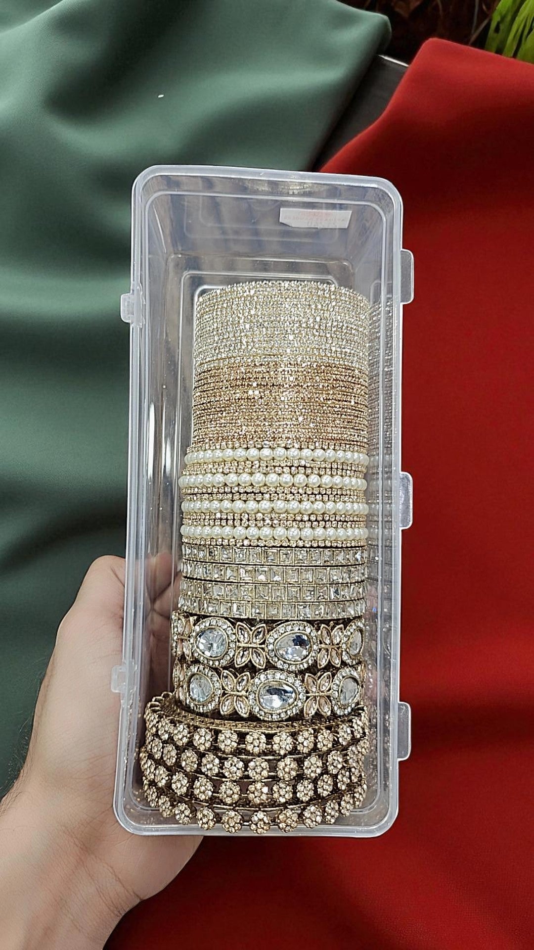 Magic Side Bangle Set Combo Box of Vibrant & Trendy Designs STONE KADA / KUNDAN COPPER KADA /MOTI BANGLES