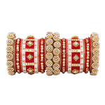 Traditional Rajwadi Chura with Pacheli Kada | Rajasthani Bridal Bangles Set | Indian Wedding Jewelry - Libasaa.com