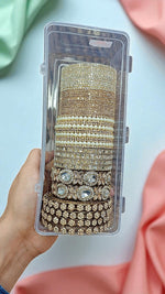 Magic Side Bangle Set Combo Box of Vibrant & Trendy Designs STONE KADA / KUNDAN COPPER KADA /MOTI BANGLES