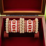Traditional Rajwadi Chura with Pacheli Kada | Rajasthani Bridal Bangles Set | Indian Wedding Jewelry - Libasaa.com