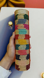 Combo Pack of 12 Glassy Metal Bangles Traditional Meets Trendy