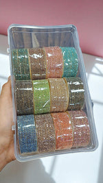 Fitting Stone Bangles with Metal Base Elegant Traditional Wristwear