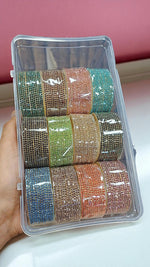 Fitting Stone Bangles with Metal Base Elegant Traditional Wristwear