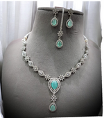 Bridal Wedding Necklace Maangtika Earring Set, Indian Jewelry Set, Bridal Necklace, Maangtika, Wedding Earrings, Bollywood Jewellery Set - Libasaa.com