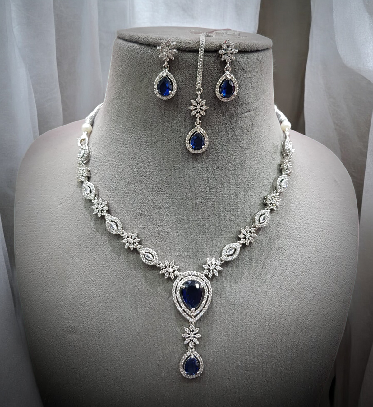 Bridal Wedding Necklace Maangtika Earring Set, Indian Jewelry Set, Bridal Necklace, Maangtika, Wedding Earrings, Bollywood Jewellery Set - Libasaa.com