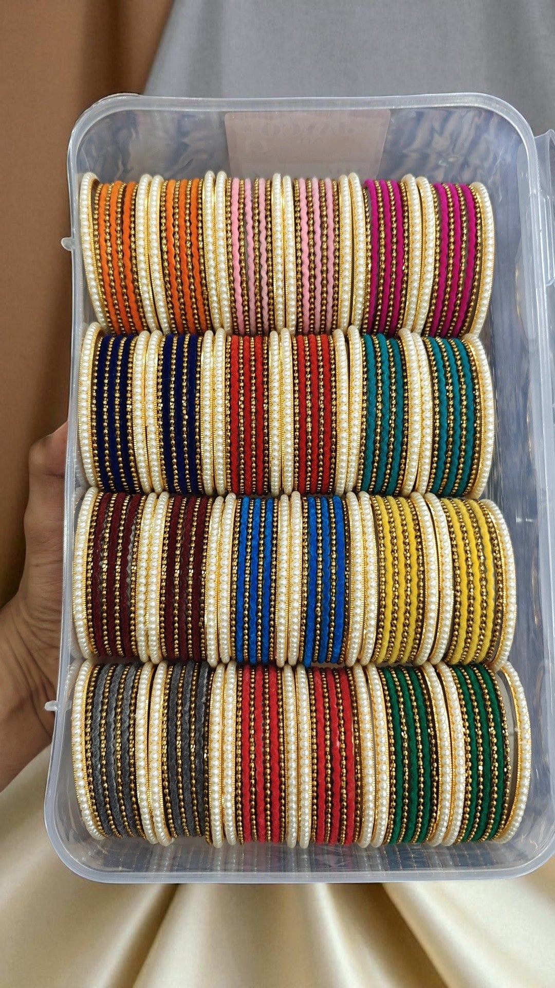 Zig Zag Moti Combo Elegant Pearl Bangles Set for Traditional Wear