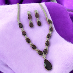 Bridal Jewelry American Diamond Necklace Set, Wedding AD jewelry, Pakistani CZ Earring, CZ Necklace, Bollywood AD Necklace, Indian CZ Jewellery Set - Libasaa.com