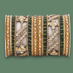 Golden Dotted & Stone Bangle Set | Traditional Party Wear Bangles