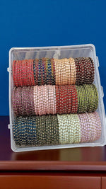 Flower Glass Bangles Combo Box Traditional Handmade Bangle 12 COLOURS