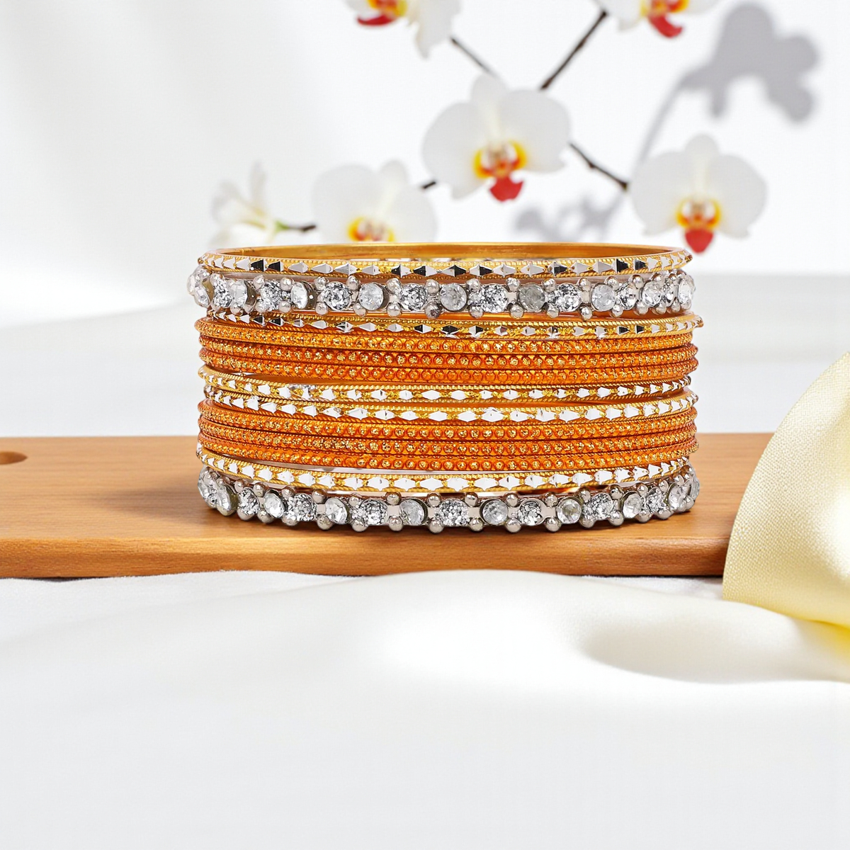 Modern Stone Tribal Bangle Stack | Boho-Chic Jewelry