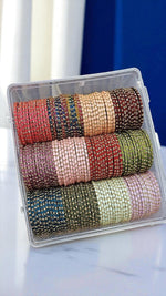 Flower Glass Bangles Combo Box Traditional Handmade Bangle 12 COLOURS