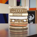 Modern Tribal Bangle Stack – Set of 14 | Boho Ethnic Jewelry
