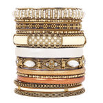 Modern Tribal Bangle Stack – Set of 14 | Boho Ethnic Jewelry