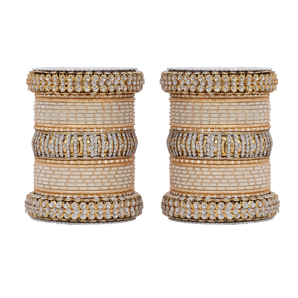 Traditional Bridal Bangle Set (Plus Size) | Golden Ethnic Wedding Jewelry