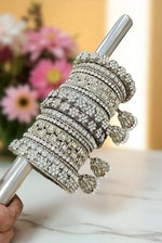 Antique Oxidised Silver Bangles Set Elegant Indian Style - Libasaa.com