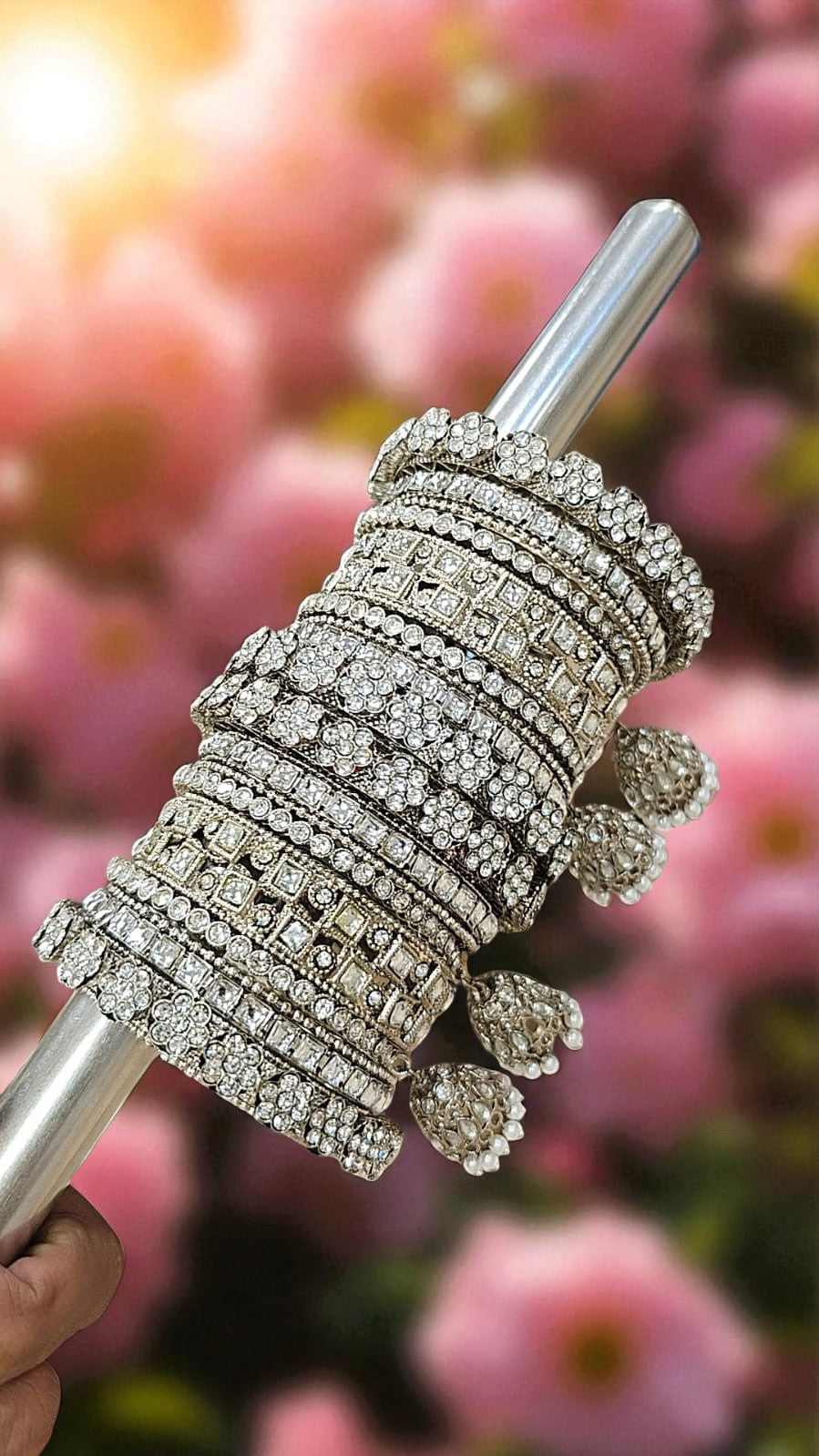 Antique Oxidised Silver Bangles Set Elegant Indian Style - Libasaa.com