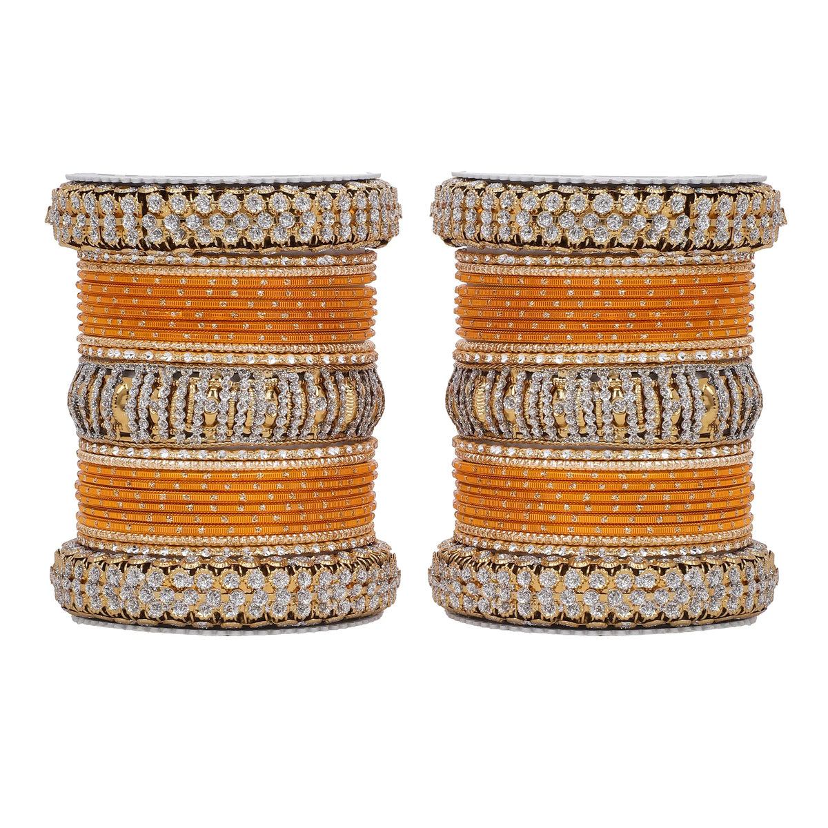 Traditional Bridal Bangle Set (Plus Size) | Golden Ethnic Wedding Jewelry