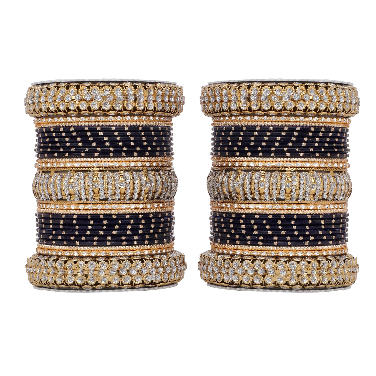 Traditional Bridal Bangle Set (Plus Size) | Golden Ethnic Wedding Jewelry