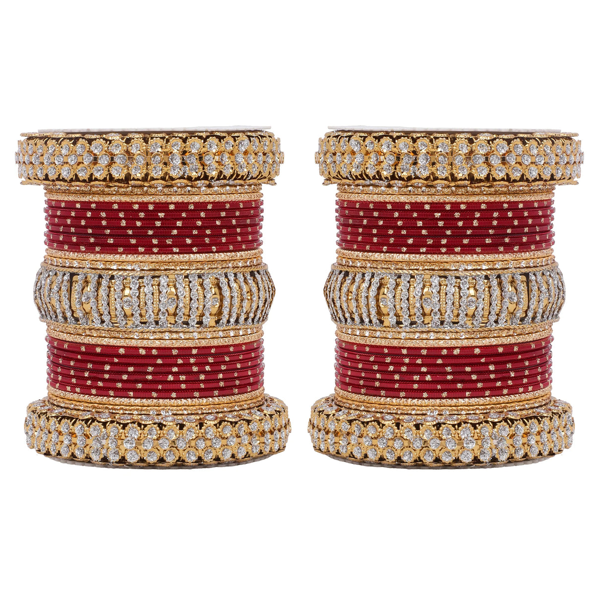 Traditional Bridal Bangle Set (Plus Size) | Golden Ethnic Wedding Jewelry