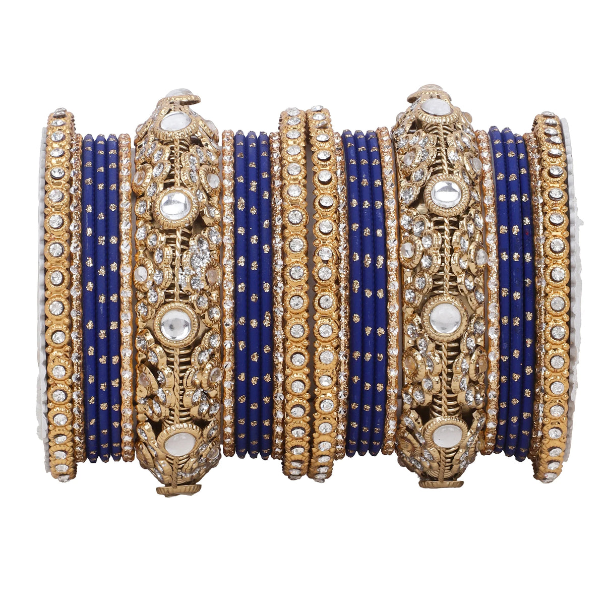 Luxurious Golden Dotted & Jaaliwork Bangle Set | Elegant Bridal & Festive Jewelry