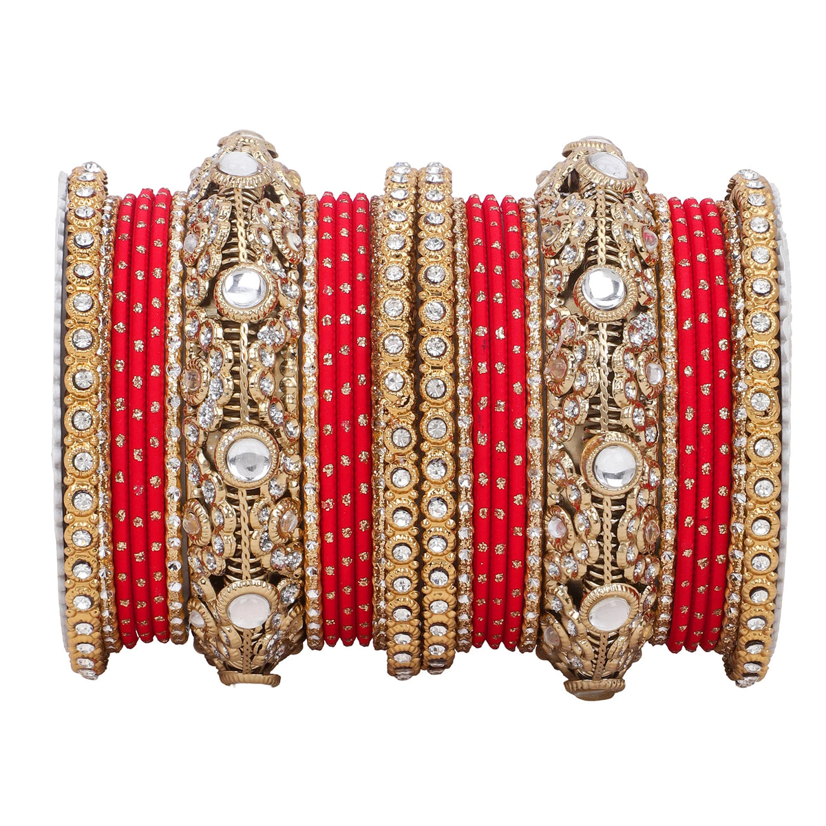 Luxurious Golden Dotted & Jaaliwork Bangle Set | Elegant Bridal & Festive Jewelry