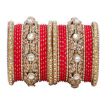 Luxurious Golden Dotted & Jaaliwork Bangle Set | Elegant Bridal & Festive Jewelry