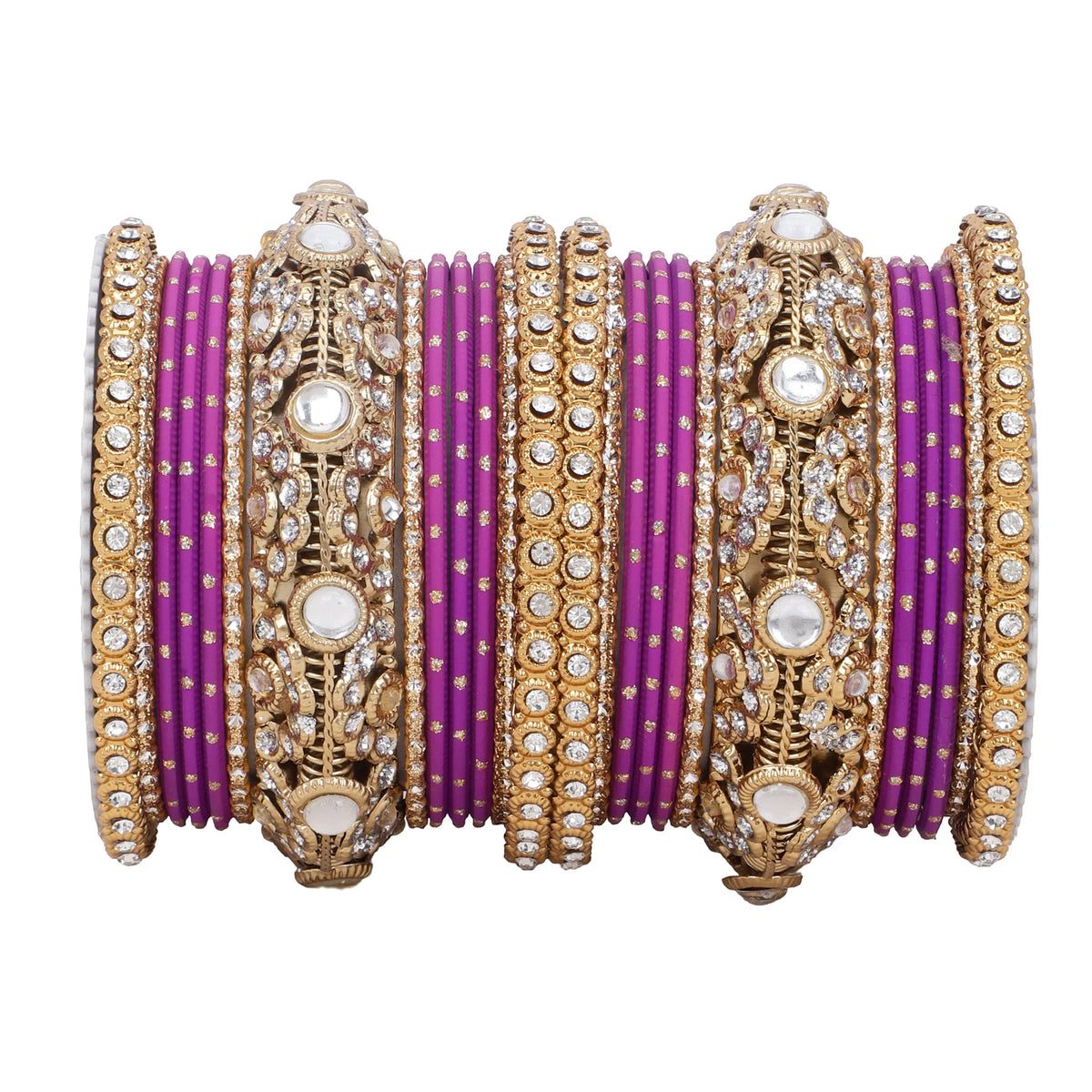 Luxurious Golden Dotted & Jaaliwork Bangle Set | Elegant Bridal & Festive Jewelry