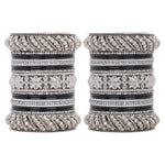 Silver Pacheli Bangle Set | Traditional Ethnic Jewelry for Weddings & Festivals