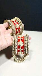 Royal Velvet Stone Jewelry Set with Matching Joint Jhumar Bangles – Bridal & Festive Elegance - Libasaa.com
