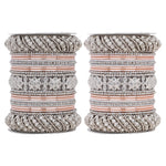 Silver Pacheli Bangle Set | Traditional Ethnic Jewelry for Weddings & Festivals