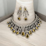 AD Necklace CZ Earrings Pakistani Jewelry Set, Pakistani AD Jewelry, Indian Bridal Jewelry, Bollywood AD Earrigns, Bridal Necklace Set - Libasaa.com