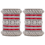 Silver Pacheli Bangle Set | Traditional Ethnic Jewelry for Weddings & Festivals
