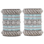 Silver Pacheli Bangle Set | Traditional Ethnic Jewelry for Weddings & Festivals