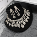 AD Necklace CZ Earrings Pakistani Jewelry Set, Pakistani AD Jewelry, Indian Bridal Jewelry, Bollywood AD Earrigns, Bridal Necklace Set - Libasaa.com