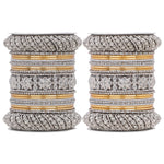 Silver Pacheli Bangle Set | Traditional Ethnic Jewelry for Weddings & Festivals