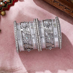 Silver Bridal Bangle Set | Elegant Wedding Jewelry for Brides