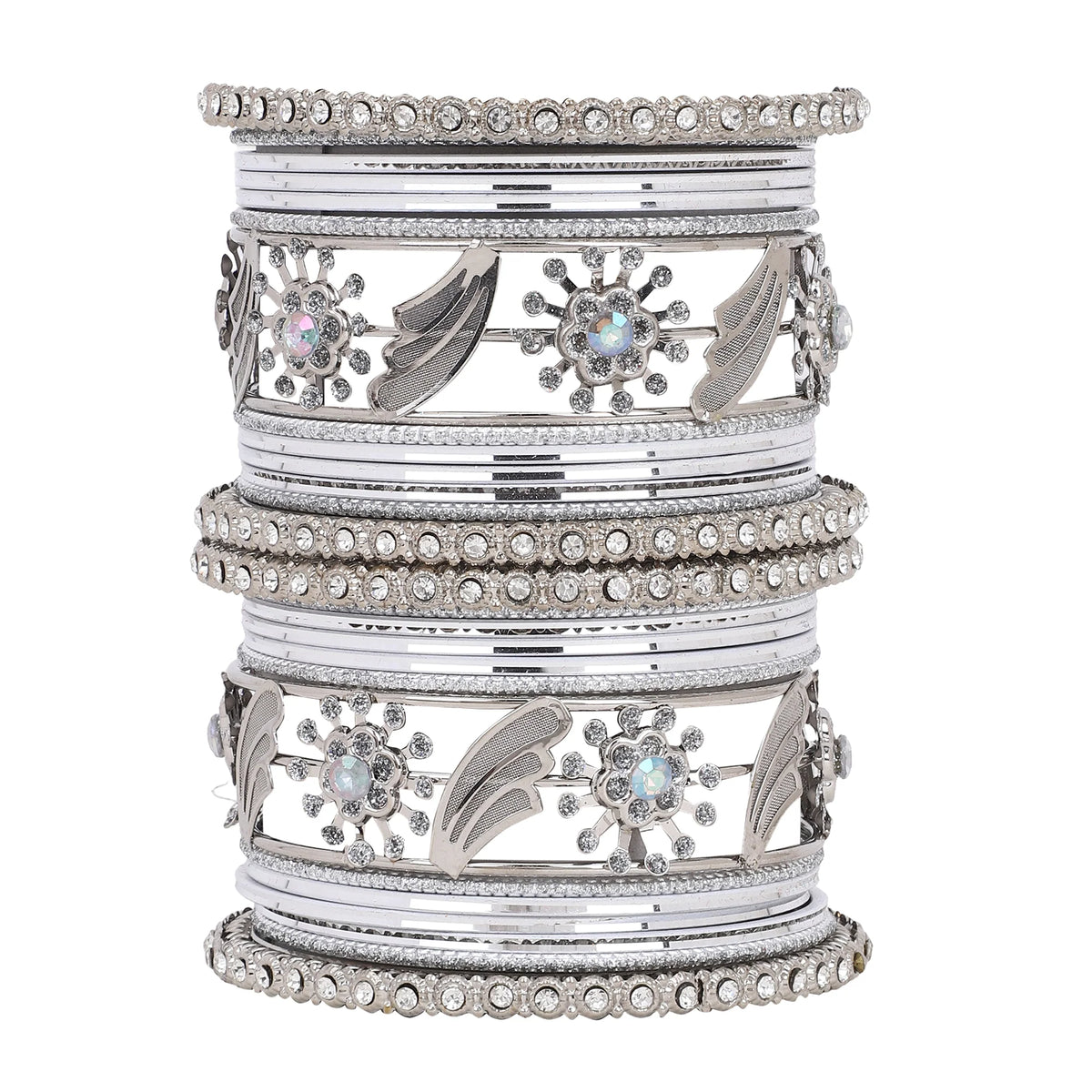 Silver Bridal Bangle Set | Elegant Wedding Jewelry for Brides