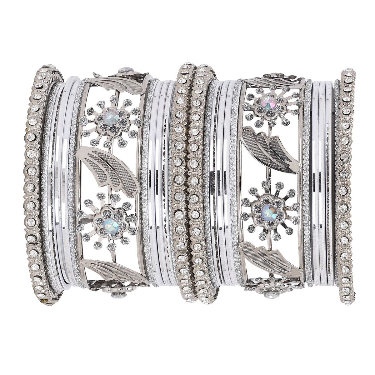 Silver Bridal Bangle Set | Elegant Wedding Jewelry for Brides
