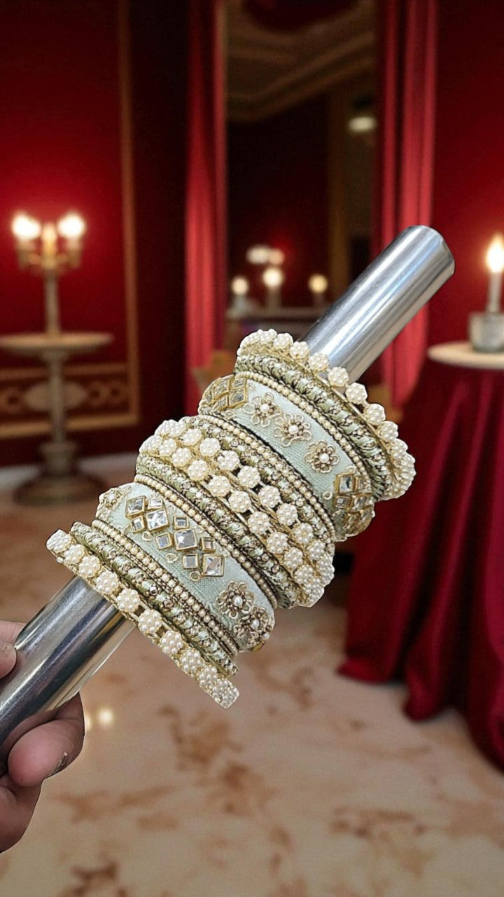 Touch of Royalty Velvet Bangles Set Elegant Bridal & Festive Wear - Libasaa.com