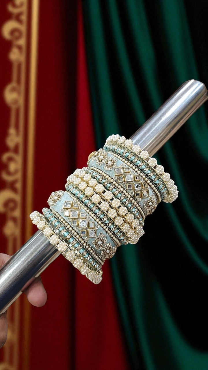 Touch of Royalty Velvet Bangles Set Elegant Bridal & Festive Wear - Libasaa.com