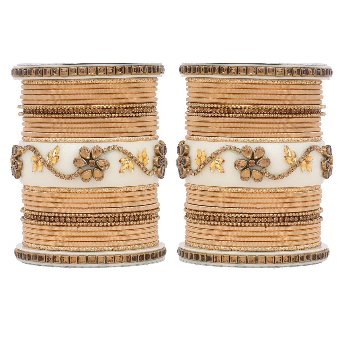 Bridal Velvet Bangle Set with Elegant Stone Work