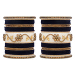 Bridal Velvet Bangle Set with Elegant Stone Work