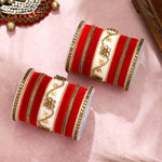 Bridal Velvet Bangle Set with Elegant Stone Work