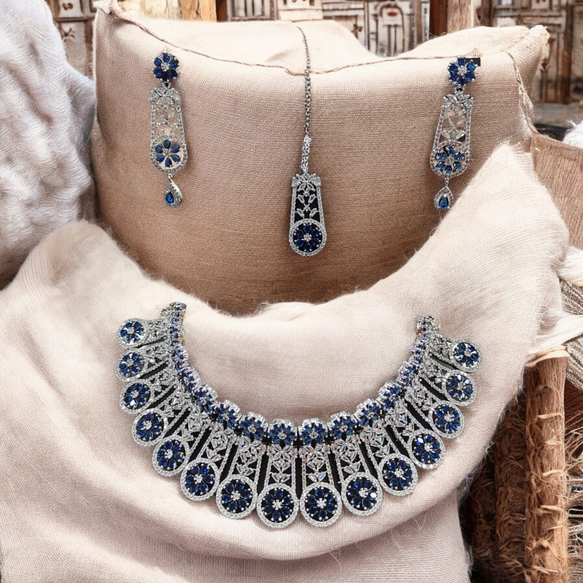 Kundan Indian Wedding Necklace Earrings Maangtika Set, Pearl Indian Necklace, Pearl Pakistani Earrings, Necklace Kundan Earring, Bridal pearl Jewelry - Libasaa.com