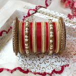 Traditional Bridal Bangle Set with Heavy Chakri Kada & Ghungroo Bangles – 33 Pieces Each Hand