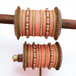 Traditional Bridal Bangle Set with Heavy Chakri Kada & Ghungroo Bangles – 33 Pieces Each Hand