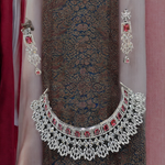 American Diamond Choker Necklace Bollywood Jewellery Set, Bollywood AD Jewellery, CZ Choker Earrings, Indian AD Choker, Pakistani Jewelry Set - Libasaa.com