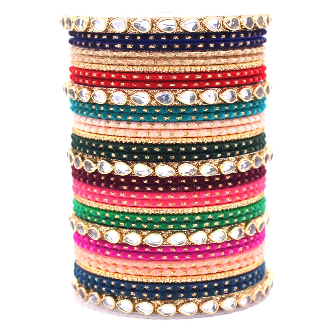 Set of 2 Multi Colour Bangle Set - Libasaa.com