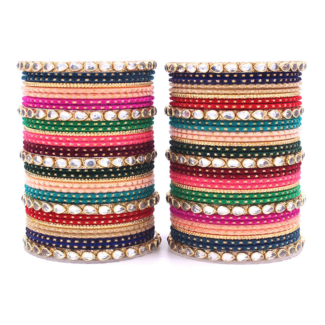 Set of 2 Multi Colour Bangle Set - Libasaa.com